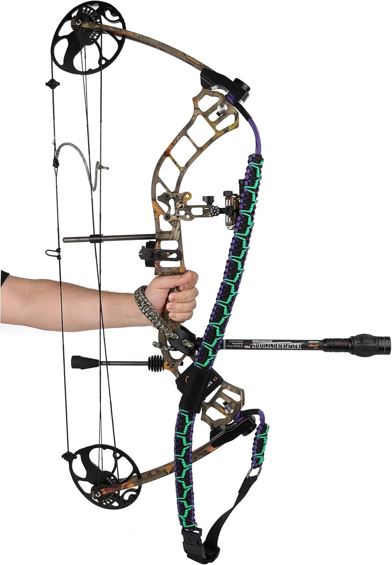 Sunya Paracord Compound Bow Sling with V2 Upgraded Magnetic Connection System. Lightweight Hands Free Shoulder Carrying Sling for Bow Hunting, Field Archery and 3D - Image 1